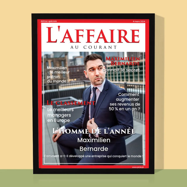 Couverture De Magazine: L'Affaire Au Courant: La  Couverture De Magazine - Impression Encadrée 30X40