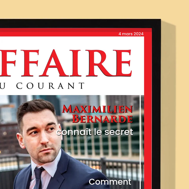 Couverture De Magazine: L'Affaire Au Courant: La  Couverture De Magazine - Impression Encadrée 30X40