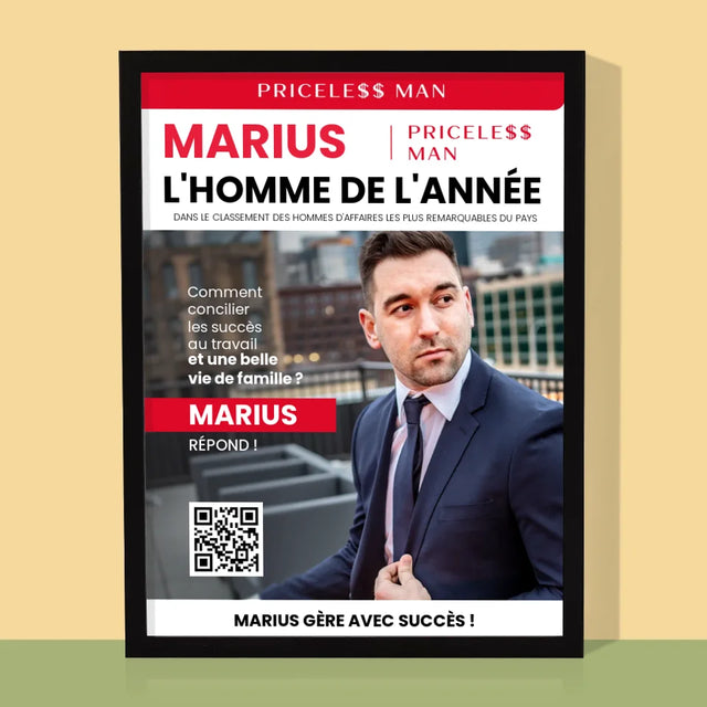 Couverture De Magazine: Priceless Man: La Couverture De Magazine - Impression Encadrée 30X40