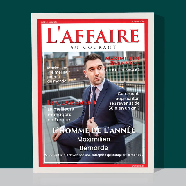 Couverture De Magazine: L'Affaire Au Courant: La  Couverture De Magazine - Impression Encadrée 30X40