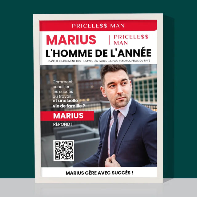 Couverture De Magazine: Priceless Man: La Couverture De Magazine - Impression Encadrée 30X40