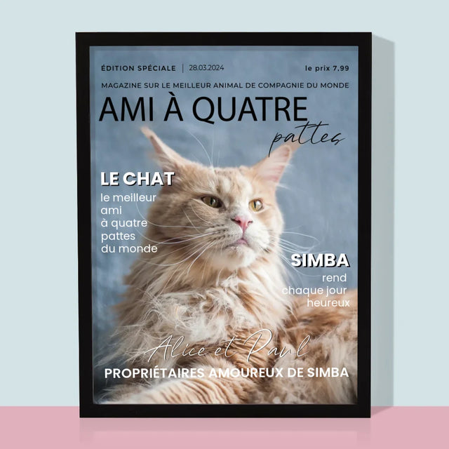 Couverture De Magazine: Ami À Quatre Pattes - Impression Encadrée 30X40