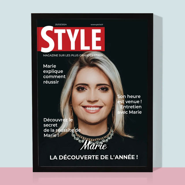 Couverture De Magazine: Style: Couverture De Magazine  - Impression Encadrée 30X40