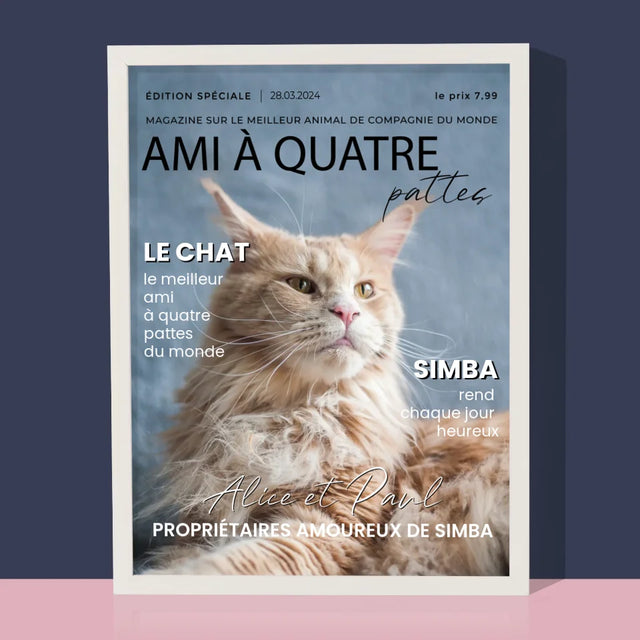 Couverture De Magazine: Ami À Quatre Pattes - Impression Encadrée 30X40