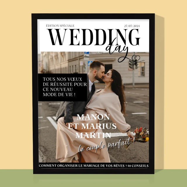 Couverture De Magazine: Wedding Day: Couverture De Magazine - Impression Encadrée 30X40