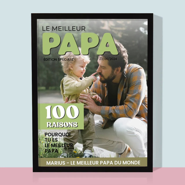 Couverture De Magazine: Le Meilleur Papa : Couverture De Magazine - Impression Encadrée 30X40