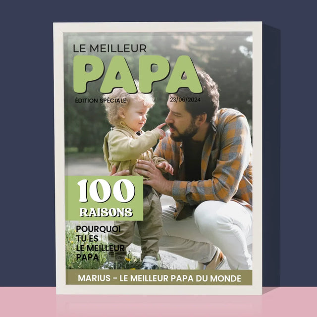 Couverture De Magazine: Le Meilleur Papa : Couverture De Magazine - Impression Encadrée 30X40