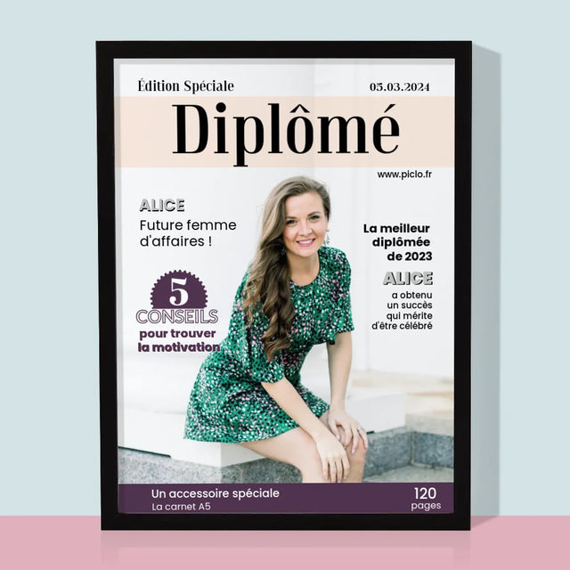 Couverture De Magazine: Diplômé : Couverture De Magazine - Impression Encadrée 30X40