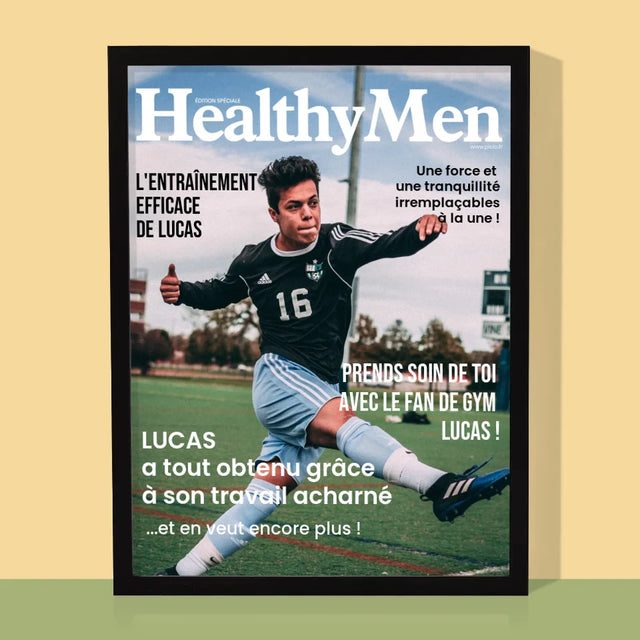 Couverture De Magazine: Healthymen: Couverture De La Magazine - Impression Encadrée 30X40