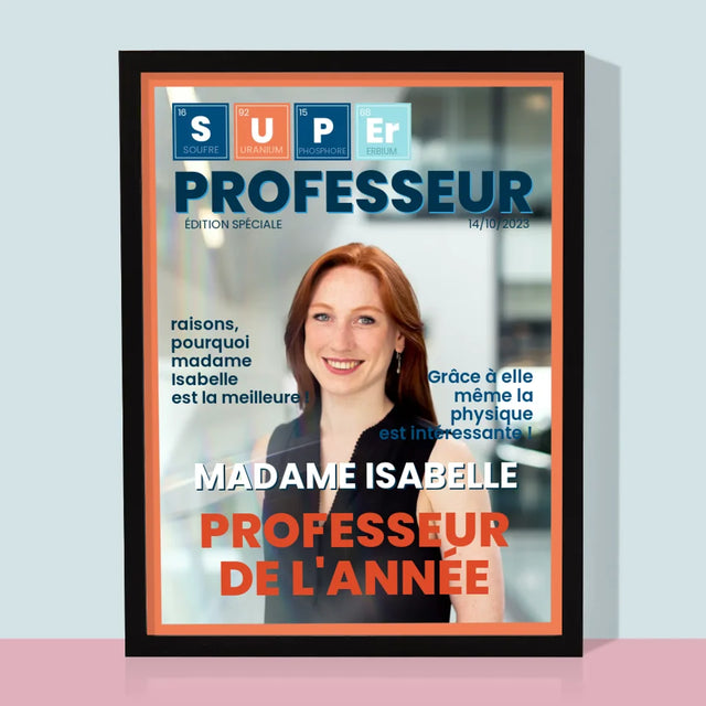 Couverture De Magazine: Super Prof : Couverture De Magazine - Impression Encadrée 30X40