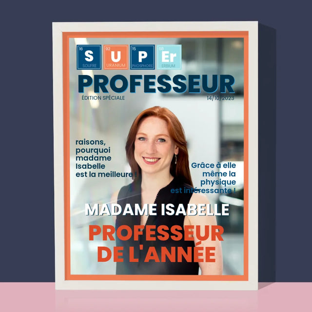 Couverture De Magazine: Super Prof : Couverture De Magazine - Impression Encadrée 30X40