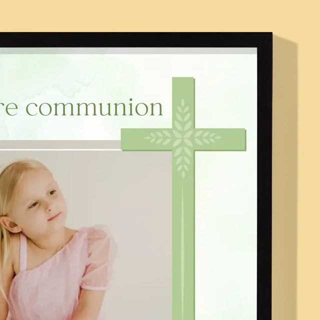 Photo Et Texte: Communion Photo Croix - Impression Encadrée 30X40