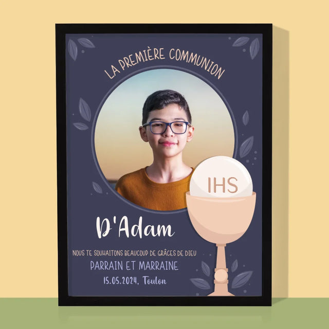 Photo Et Texte: La Première Communion - Impression Encadrée 30X40