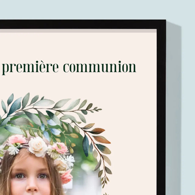 Photo Et Texte: Jour De La Première Communion - Impression Encadrée 30X40