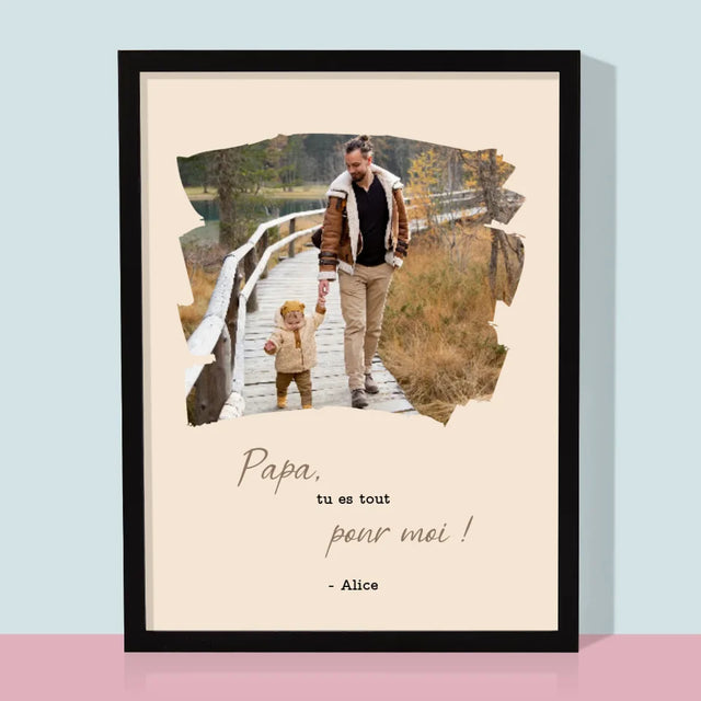 Photo Et Texte: Carte Pour Papa - Impression Encadrée 30X40