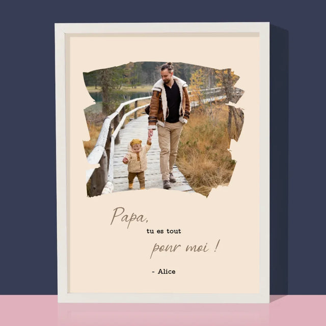 Photo Et Texte: Carte Pour Papa - Impression Encadrée 30X40