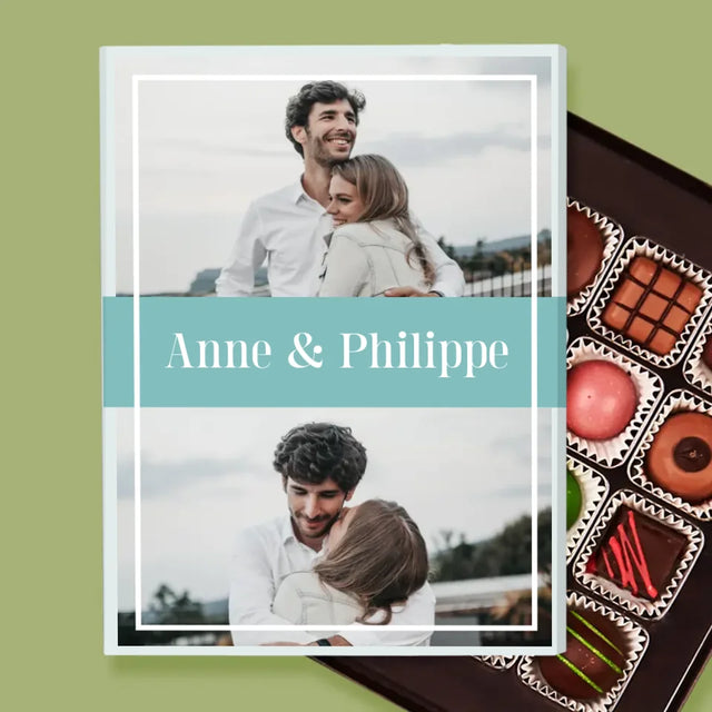 Collage Photo: Couple, Prénoms - Pralines