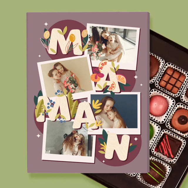 Collage Photo: Lettres Maman - Pralines