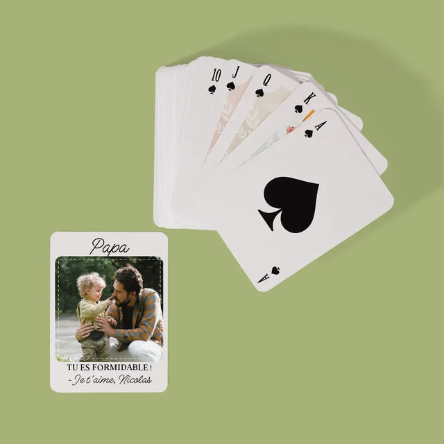 Photo Et Texte: Papa Formidable - Cartes À Jouer
