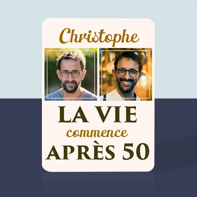 Collage Photo: La Vie Commence À 50 - Cartes À Jouer