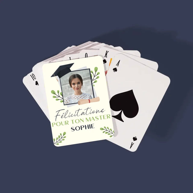 Photo Et Texte: Félicitations Pour Le Master - Cartes À Jouer