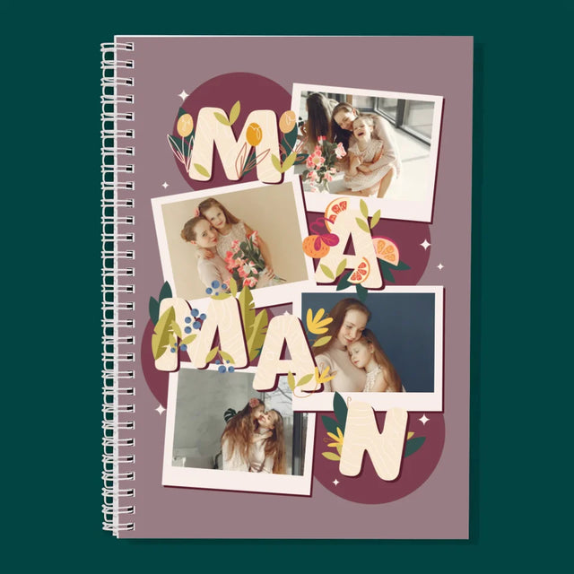Collage Photo: Lettres Maman - Planificateur À Spirales - Quotidien