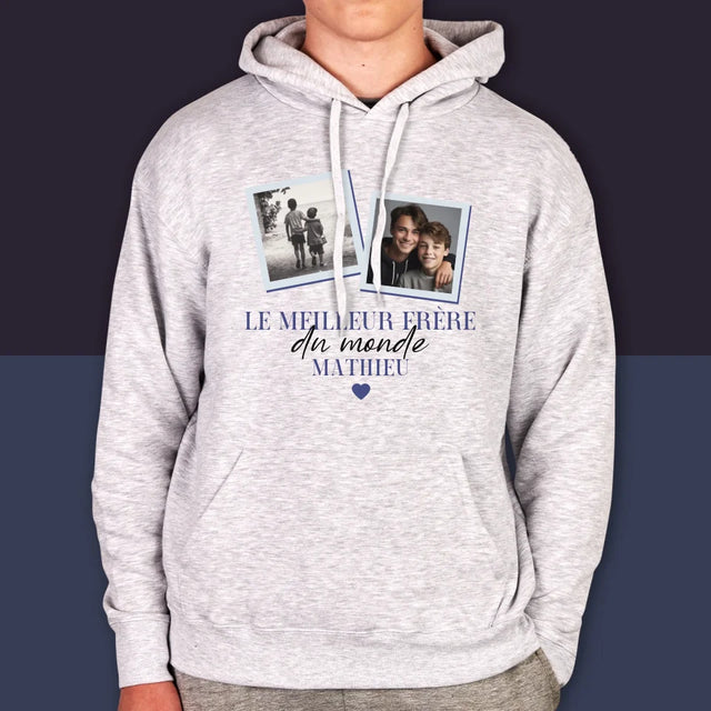 Collage Photo: Le Meilleur Frère Du Monde - Sweat À Capuche Pour Hommes