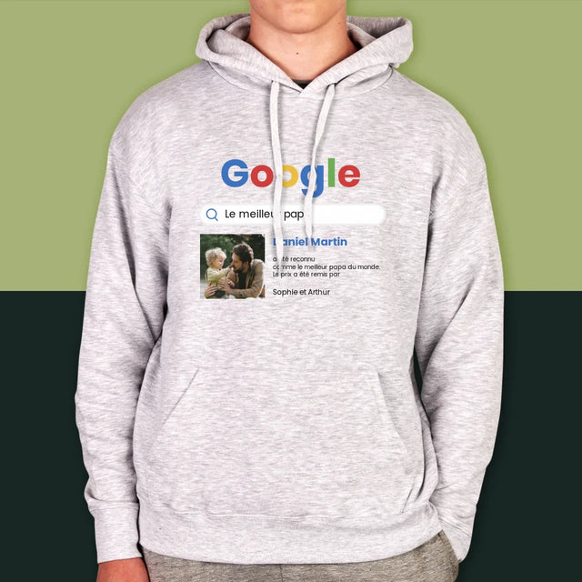 Photo Et Texte: Meilleur Père Résultat Google - Sweat À Capuche Pour Hommes