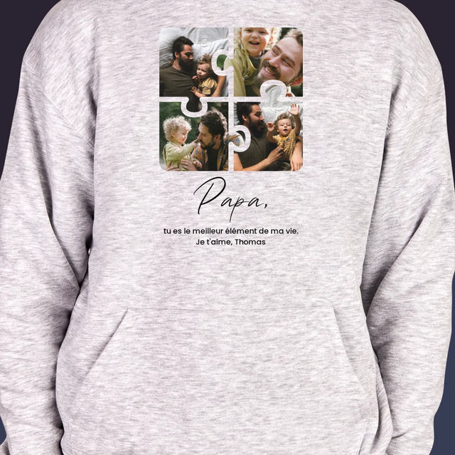 Le Collage Photo: Casse-Tête Pour Papa - Sweat À Capuche Pour Hommes