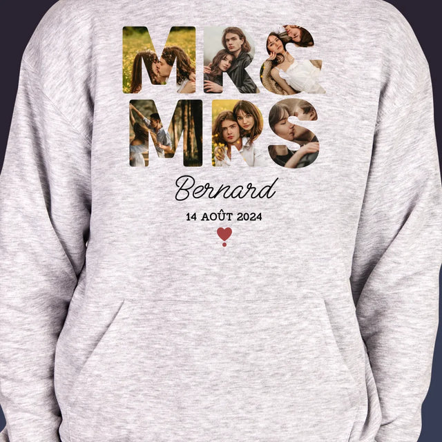 Collage Photo De Lettre: Mr&Mrs - Sweat À Capuche Pour Hommes