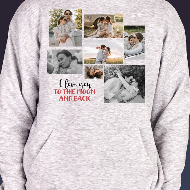 Collage Photo: To The Moon And Back - Sweat À Capuche Pour Hommes