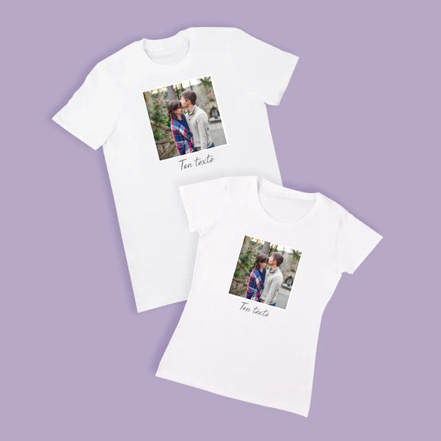 Photo Et Texte: Votre Photo Et Signature - T-Shirts Pour Couples