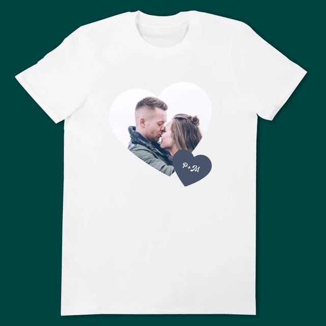 Collage Photo: Initiales Coeur - T-Shirts Pour Couples