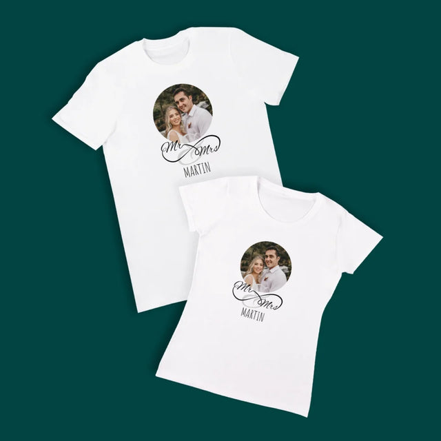 Photo Et Texte: Mr & Mrs - T-Shirts Pour Couples