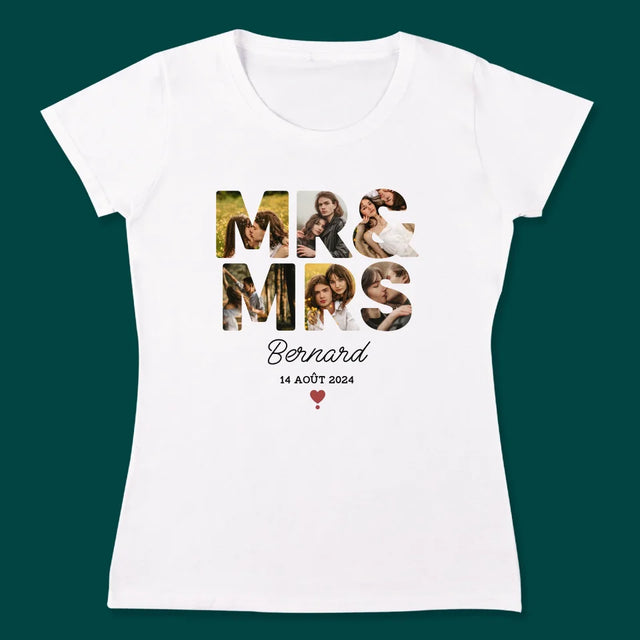 Collage Photo De Lettre: Mr&Mrs - T-Shirts Pour Couples