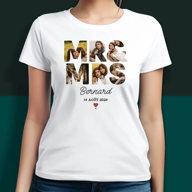 Collage Photo De Lettre: Mr&Mrs - T-Shirts Pour Couples