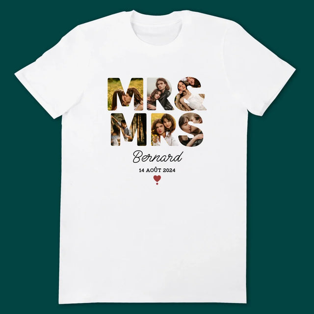 Collage Photo De Lettre: Mr&Mrs - T-Shirts Pour Couples