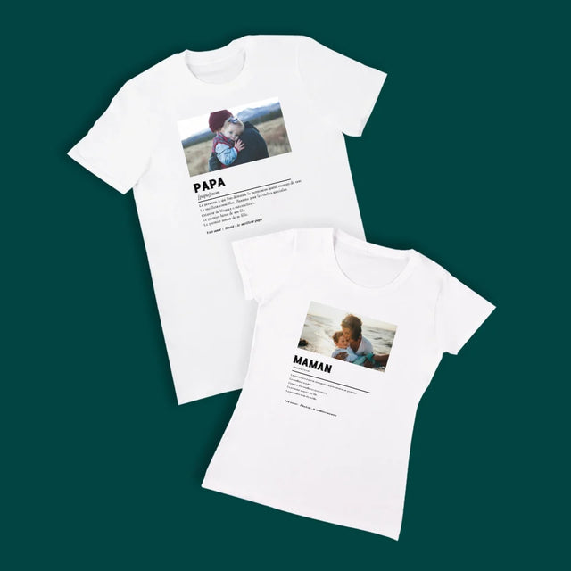 Photo Et Texte: Définition De Maman Et Papa - T-Shirts Pour Couples