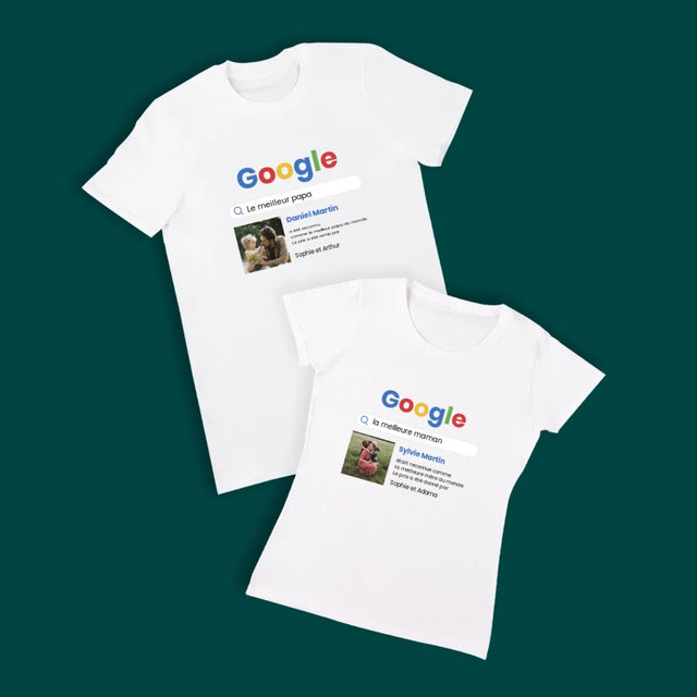 Photo Et Texte: Score Google Des Meilleurs Parents - T-Shirts Pour Couples