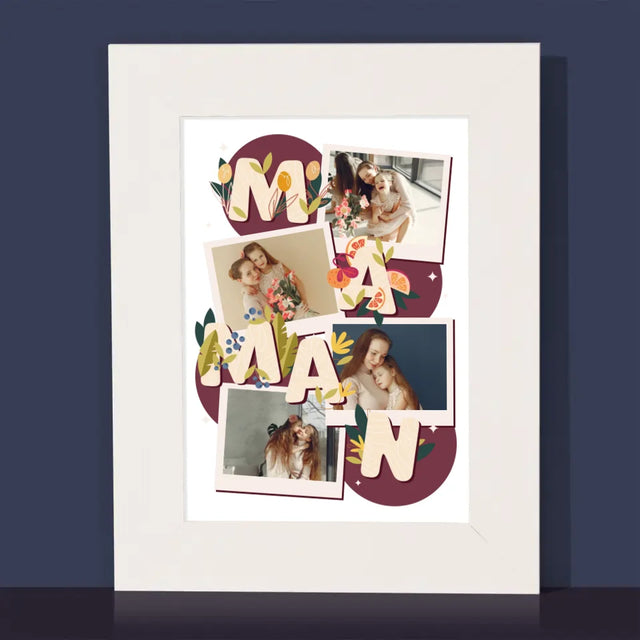 Collage Photo: Lettres Maman - Cadre Photo