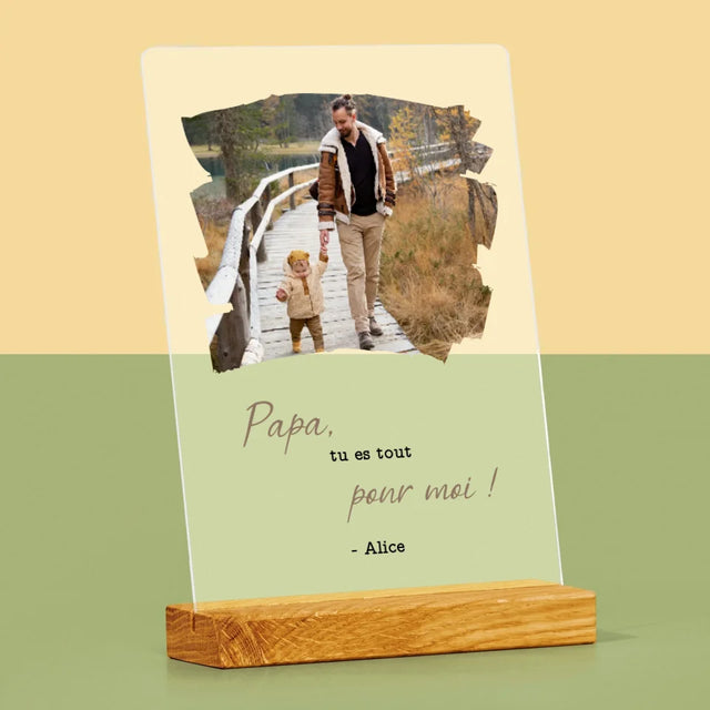 Photo Et Texte: Une Carte Pour Papa - Impression Sur Verre Acrylique