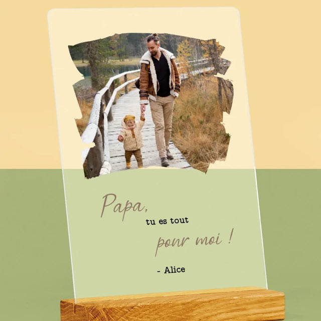 Photo Et Texte: Une Carte Pour Papa - Impression Sur Verre Acrylique