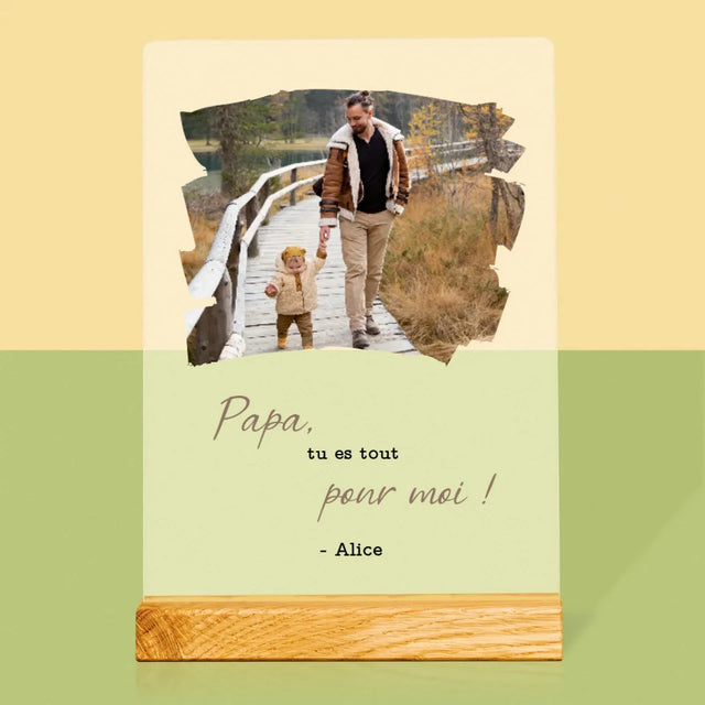 Photo Et Texte: Une Carte Pour Papa - Impression Sur Verre Acrylique