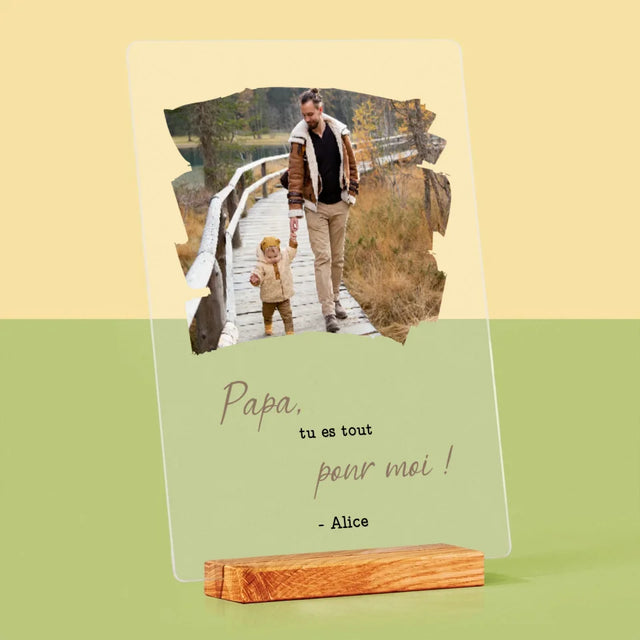 Photo Et Texte: Une Carte Pour Papa - Impression Sur Verre Acrylique