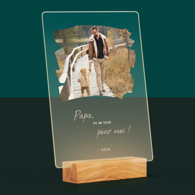 Photo Et Texte: Une Carte Pour Papa - Impression Sur Verre Acrylique