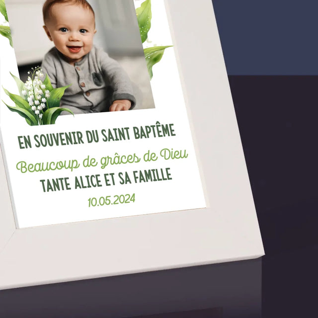 Photo Et Texte: Souvenir De Baptême Muguet - Cadre Photo