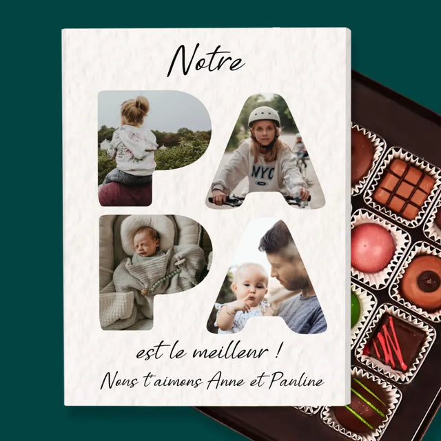 Collage Photo De Lettre: Notre Papa Est Le Meilleur - Pralines