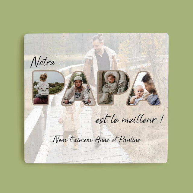 Collage Photo De Lettre: Notre Papa Est Le Meilleur - Casse-Têtes