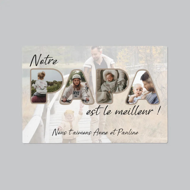 Collage Photo De Lettre: Notre Papa Est Le Meilleur - Sous-Main Bureau