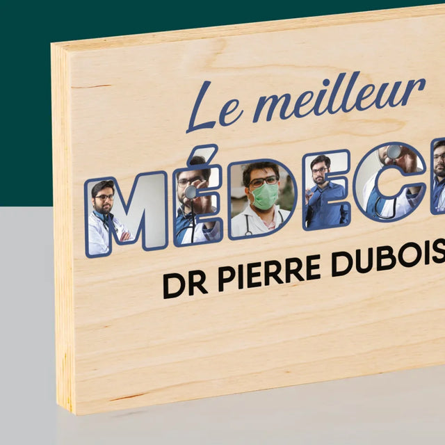 Collage Photo De Lettre: Le Meilleur Médecin - Impression Sur Bois